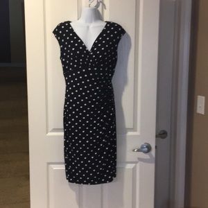 Ralph Lauren Navy Blue Polka Dot Dress
